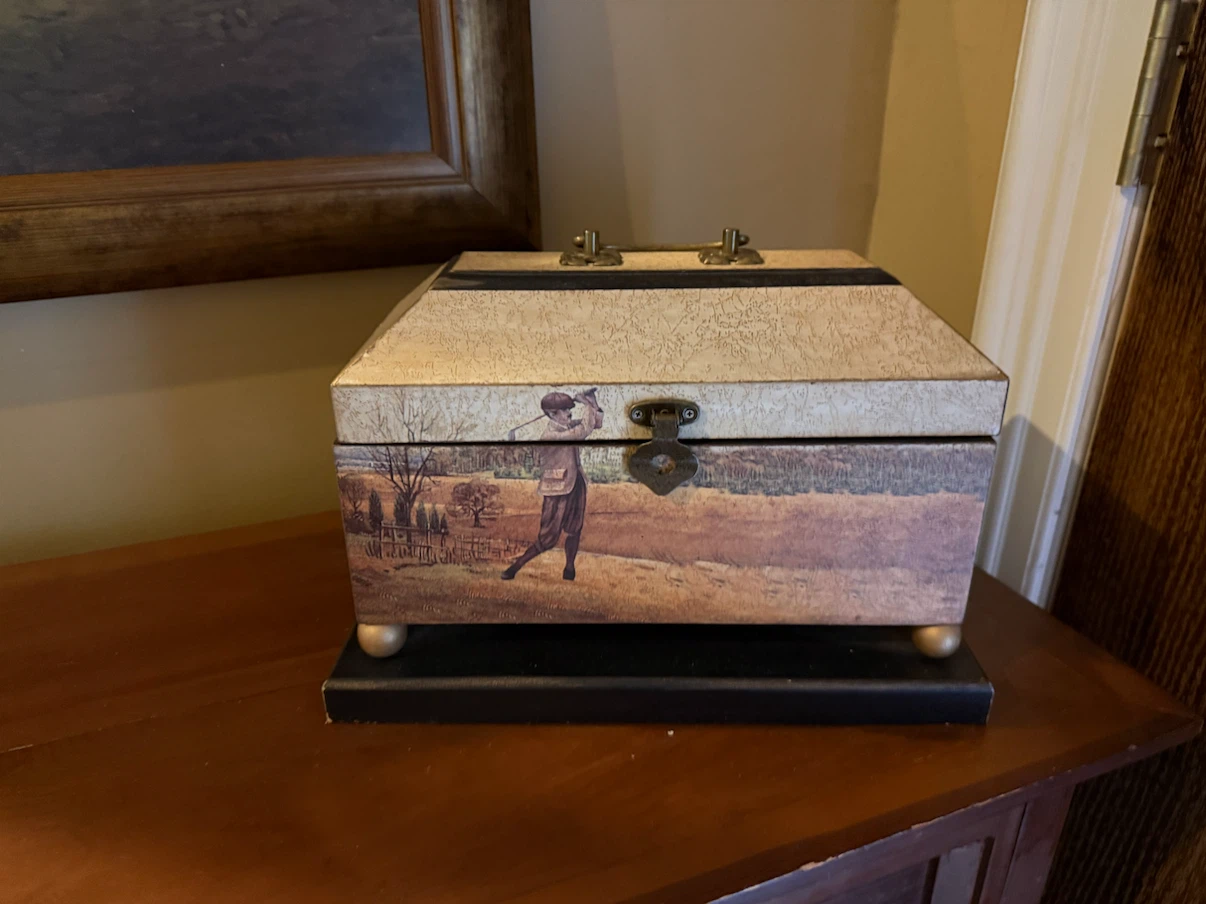Vintage Style Golf Motif Decorative Box