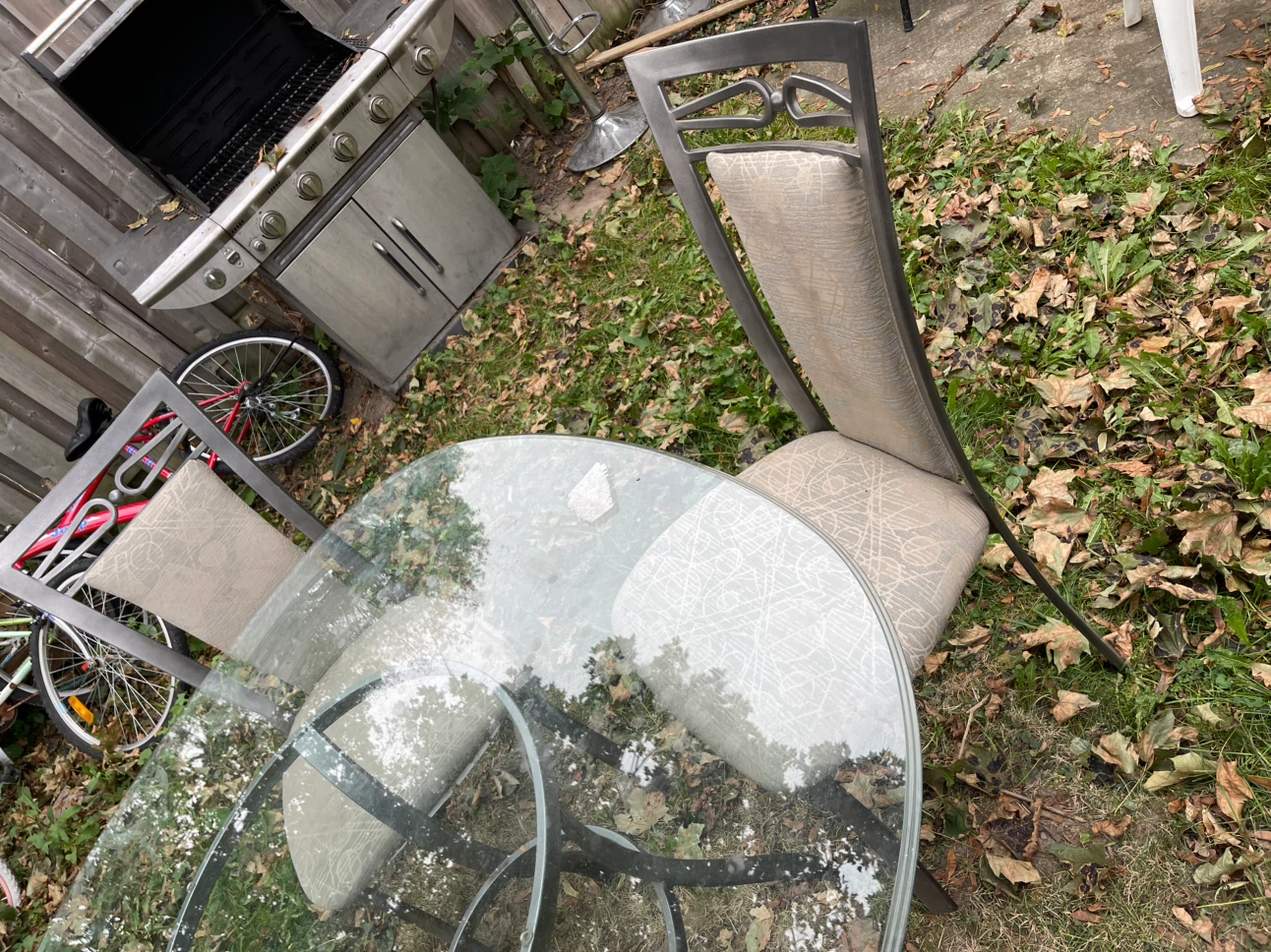 Glass Dining Table with 4 Chairs