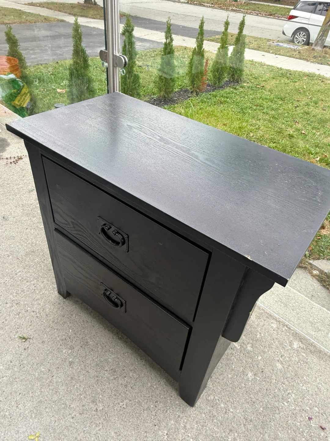 Black Nightstand - 2 drawers