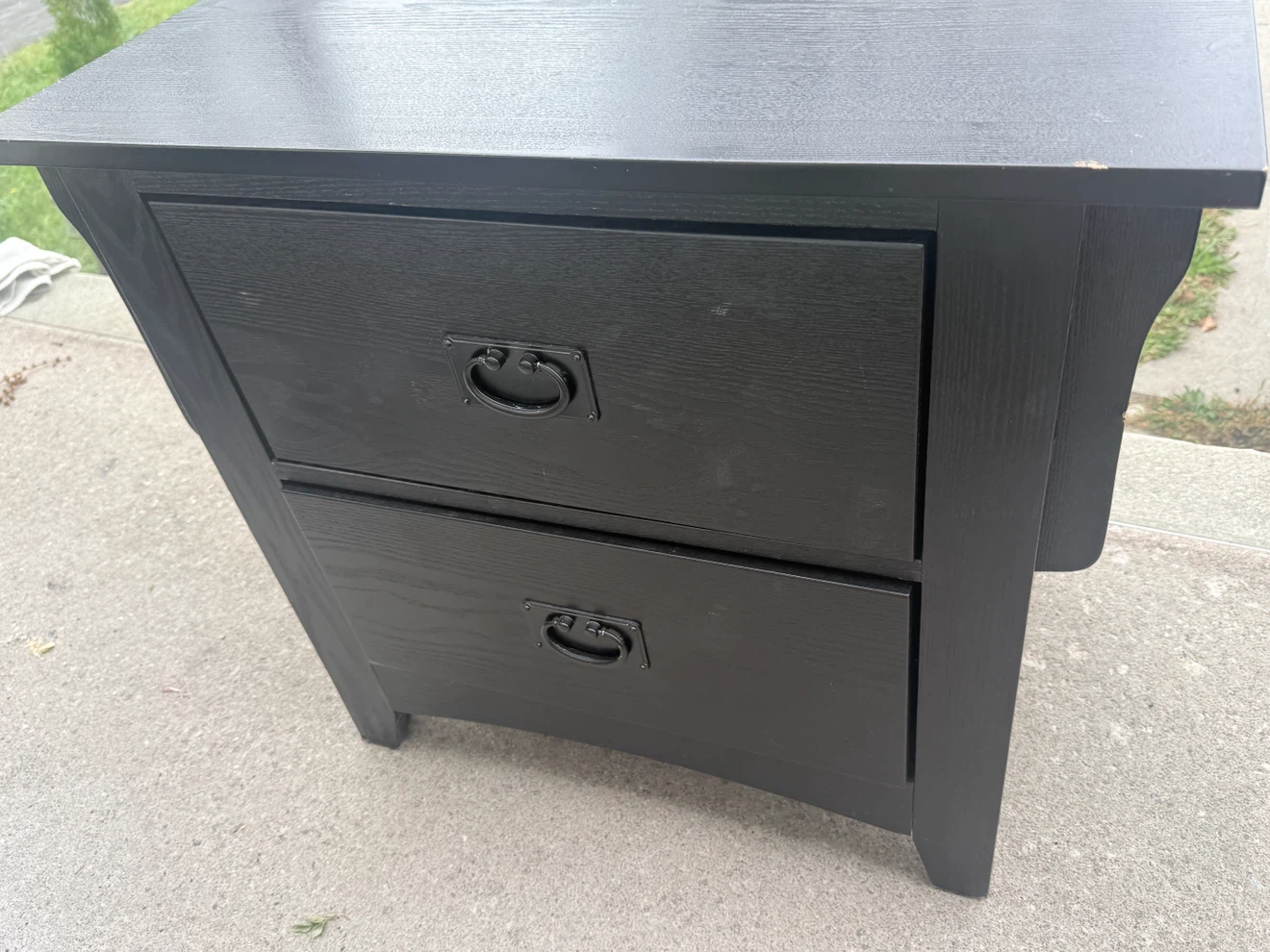 Black Nightstand - 2 drawers - photo 2