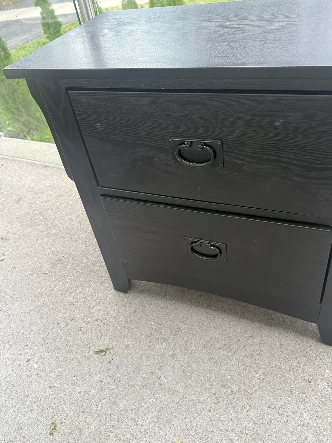 Black Nightstand - 2 drawers - photo 3