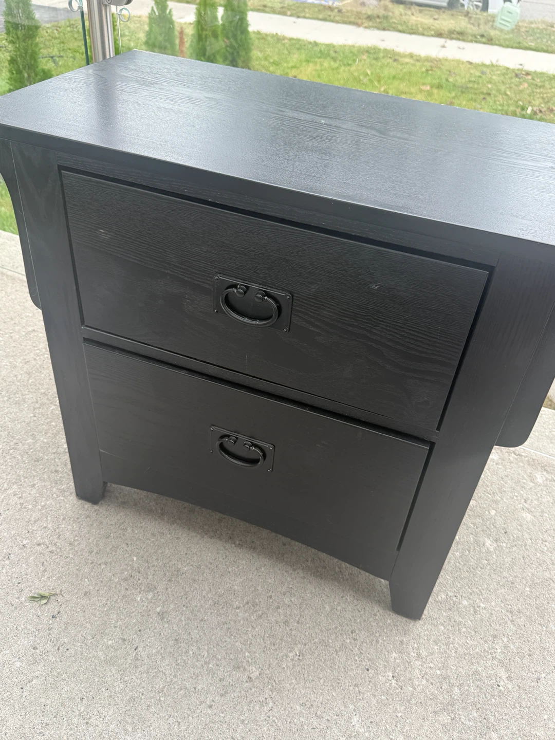 Black Nightstand - 2 drawers - photo 4