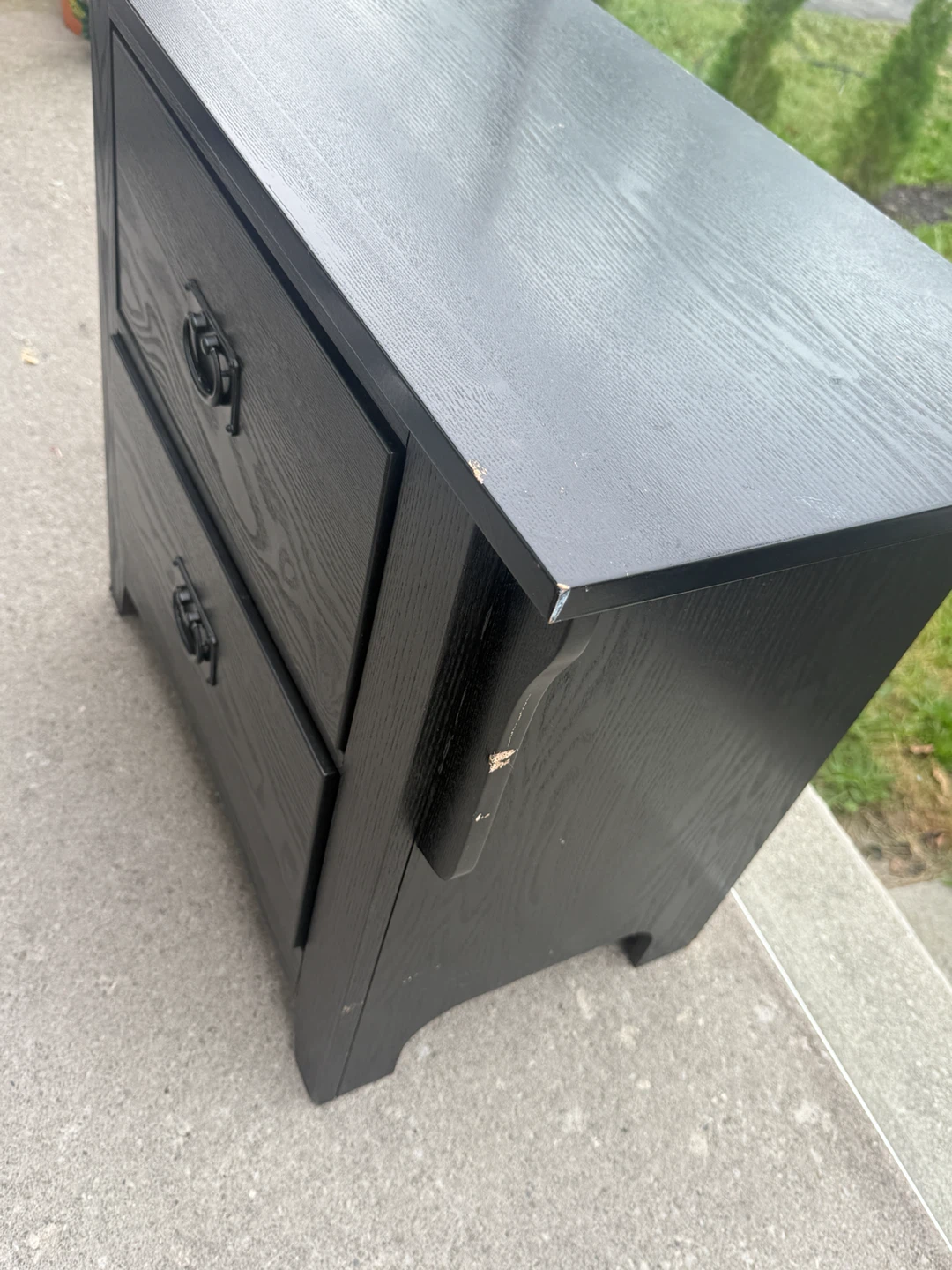Black Nightstand - 2 drawers - photo 5