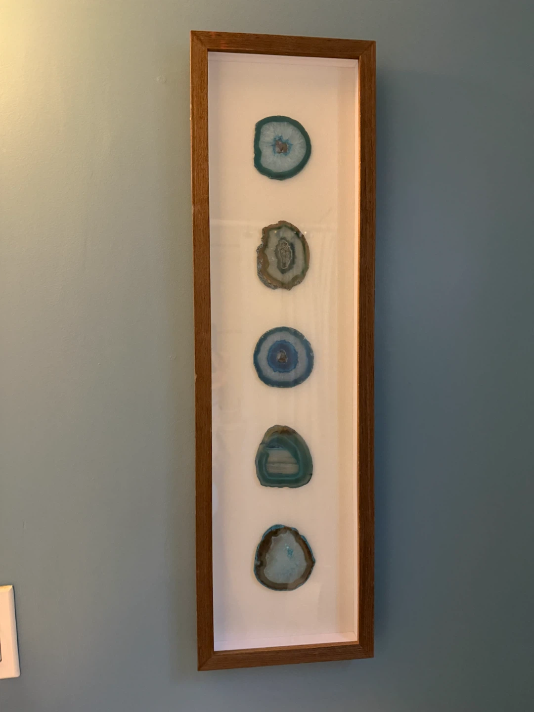 Framed Blue Agate Slice Wall Art