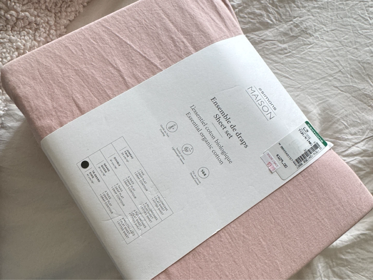 Simons Maison Essential Organic Cotton King Sheet Set