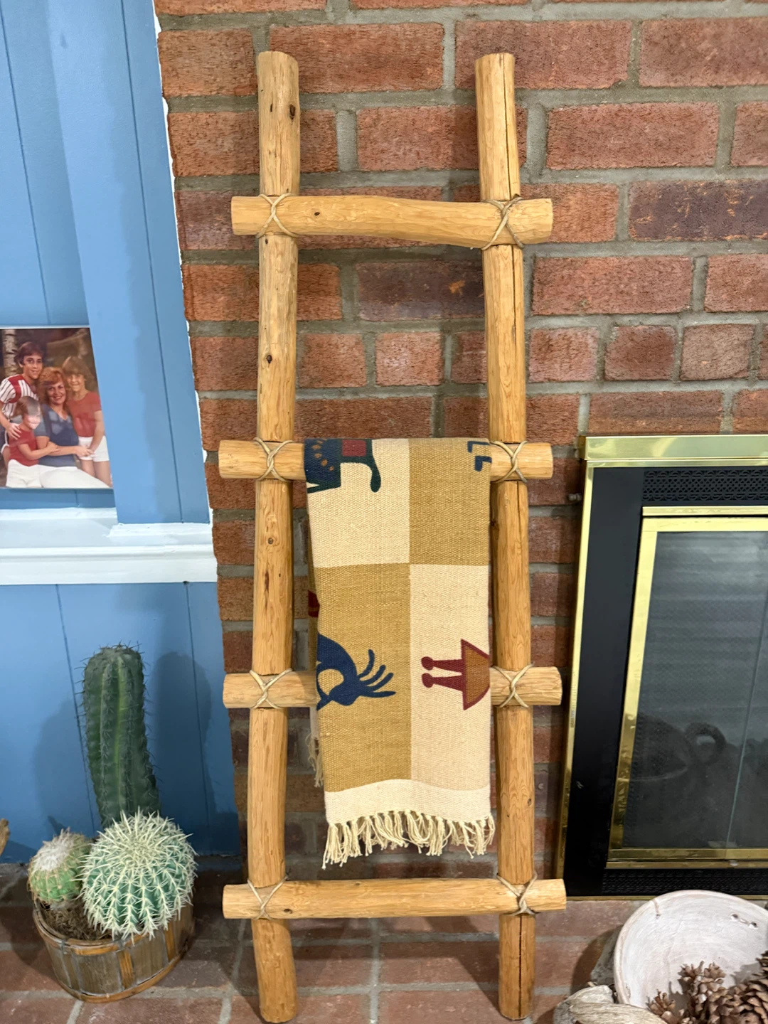 Rustic Decorative Wooden Blanket Ladder