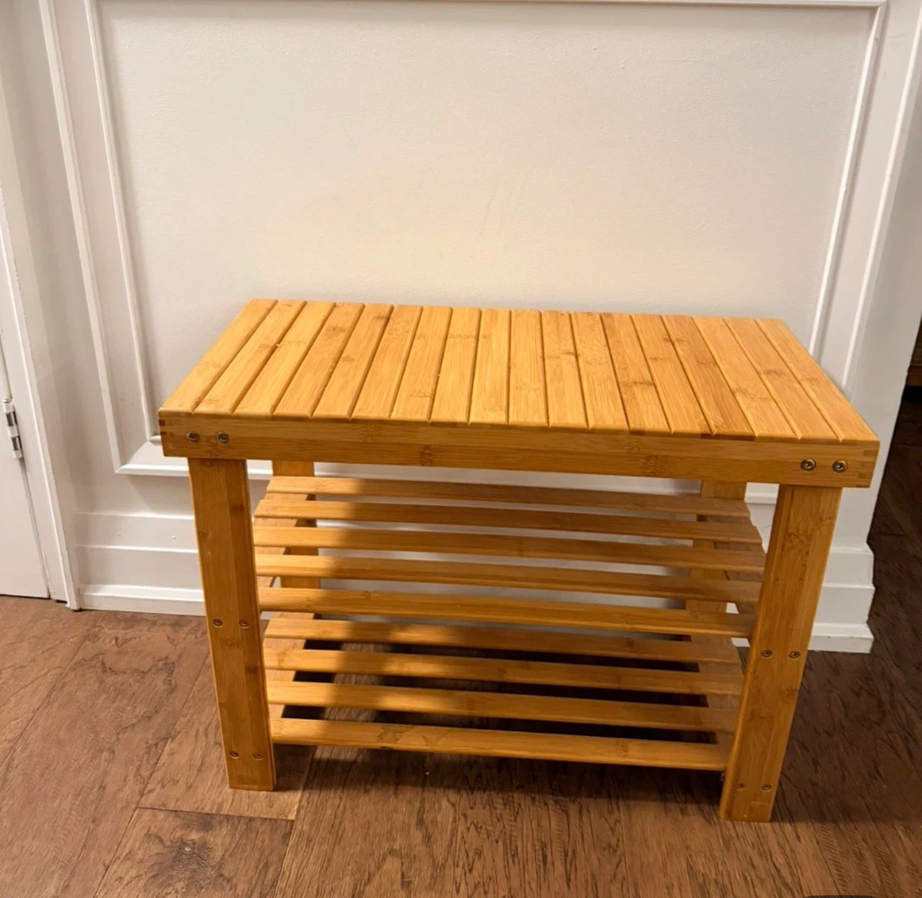 Bamboo Two-Tier Shoe Rack