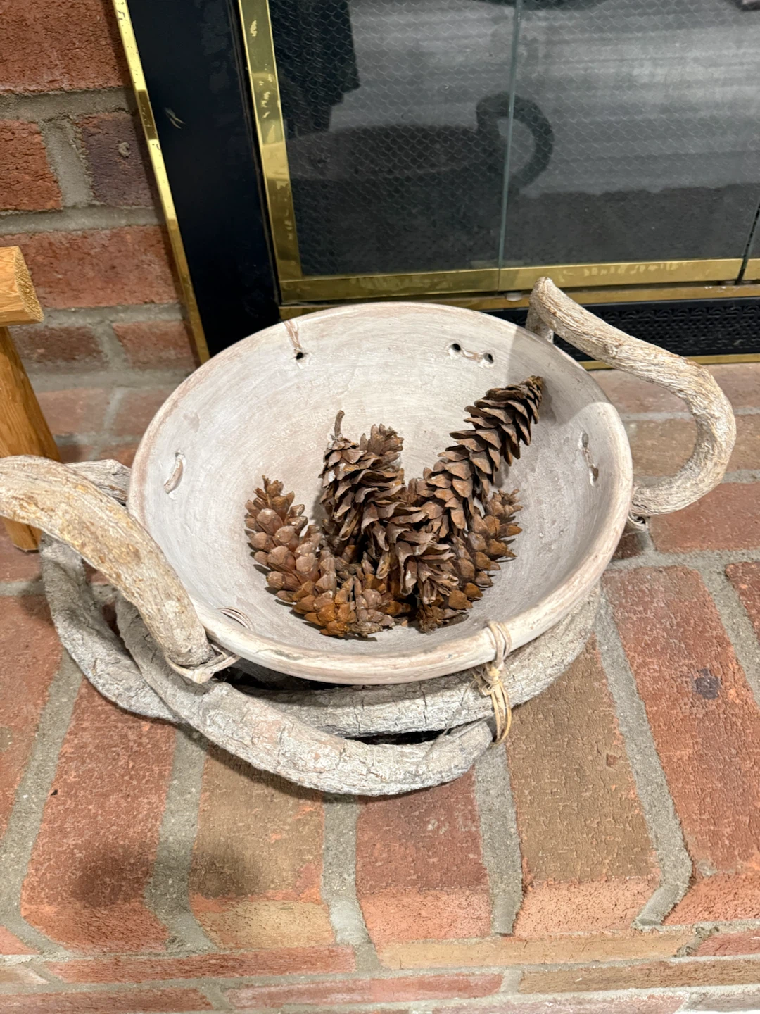Rustic Ceramic Bowl with Decorative Handles