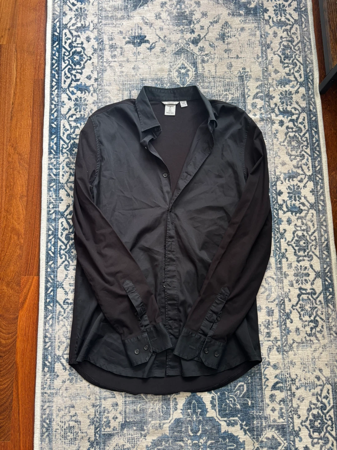 Tristan Black Fitted Dress Shirt Size M