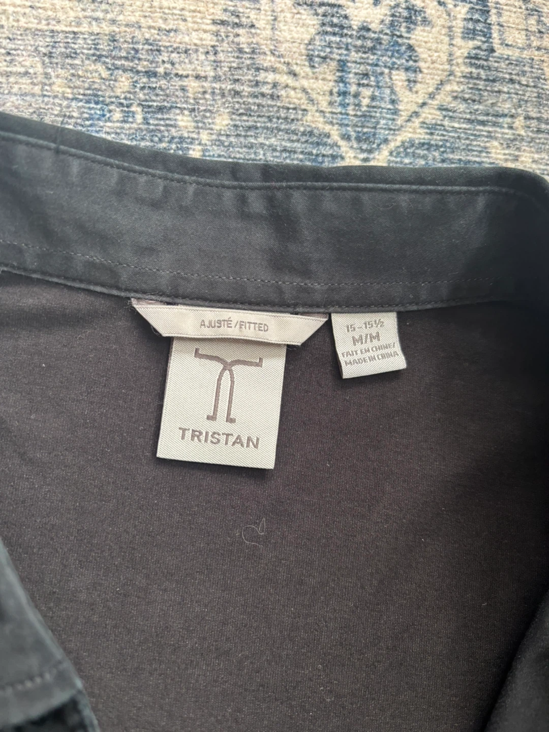 Tristan Black Fitted Dress Shirt Size M - photo 2