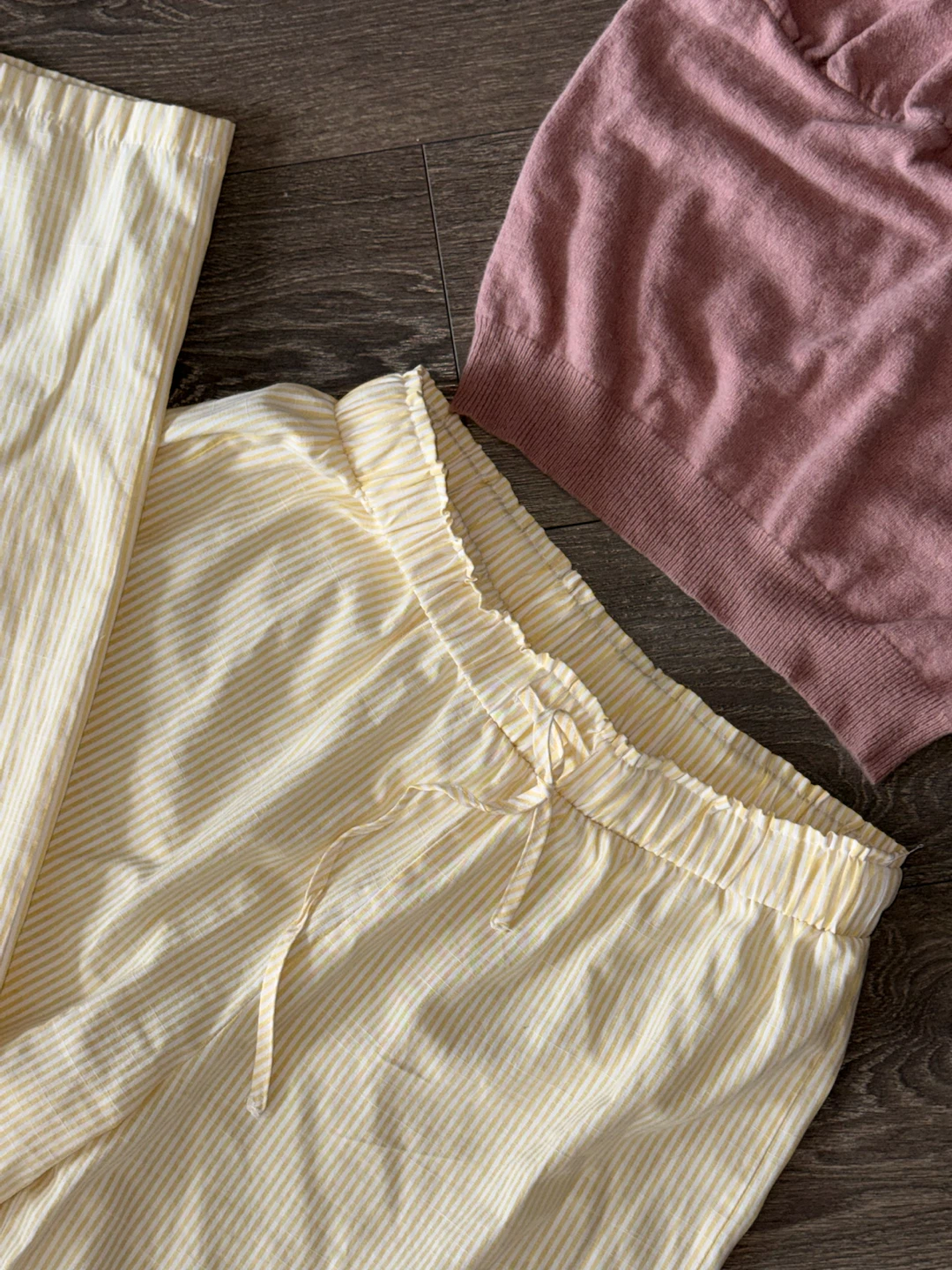 Anna Rachele Pink Knit Top and Striped Pants Set - photo 2