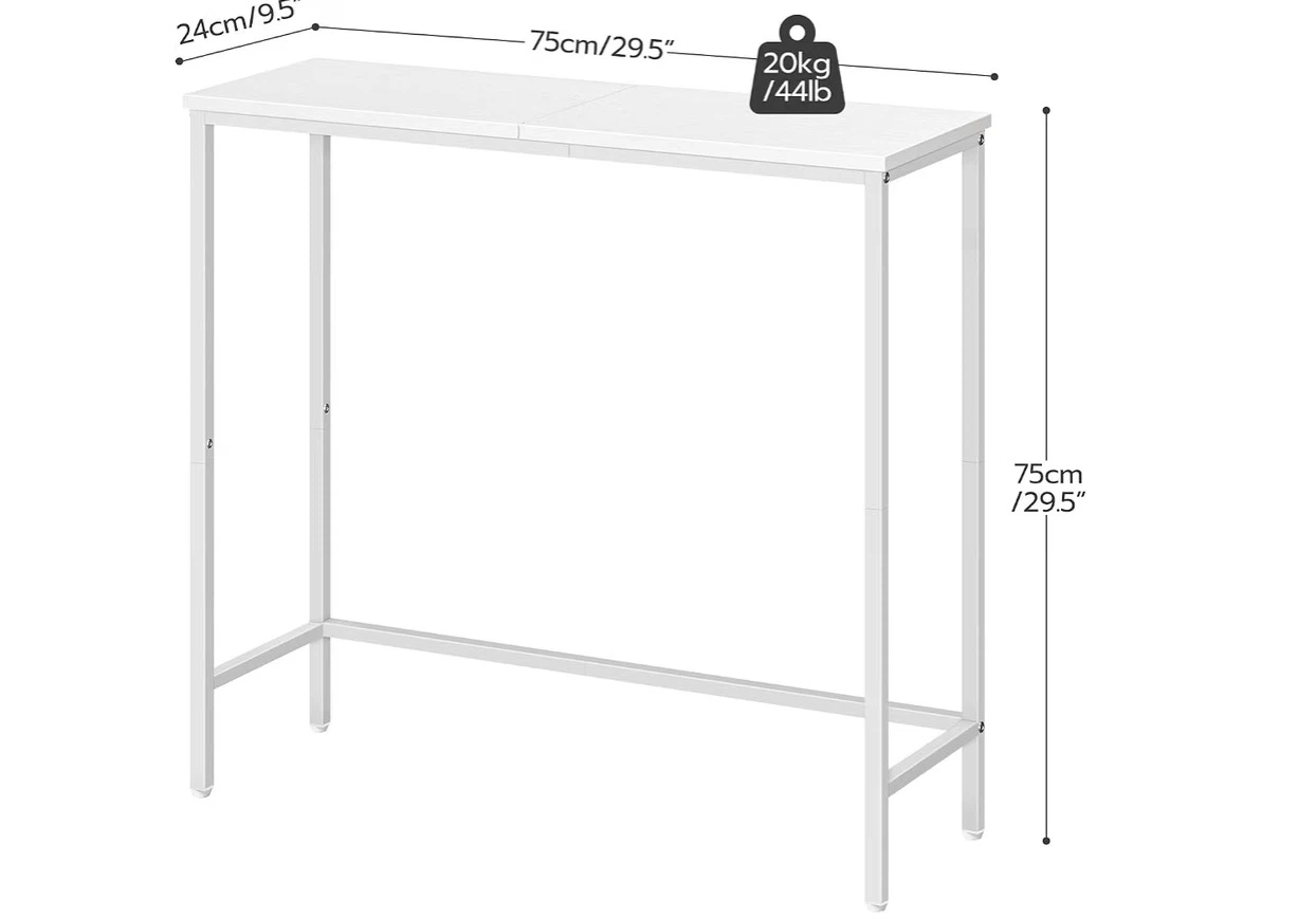 White slim entryway console table - photo 2