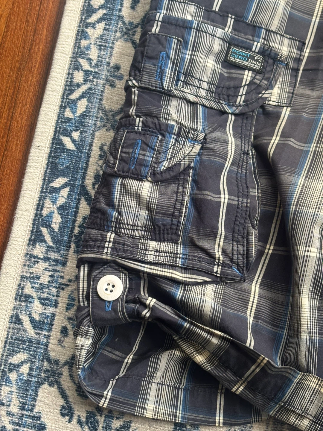 Point Zero Plaid Cargo Shorts Size 33 - photo 2
