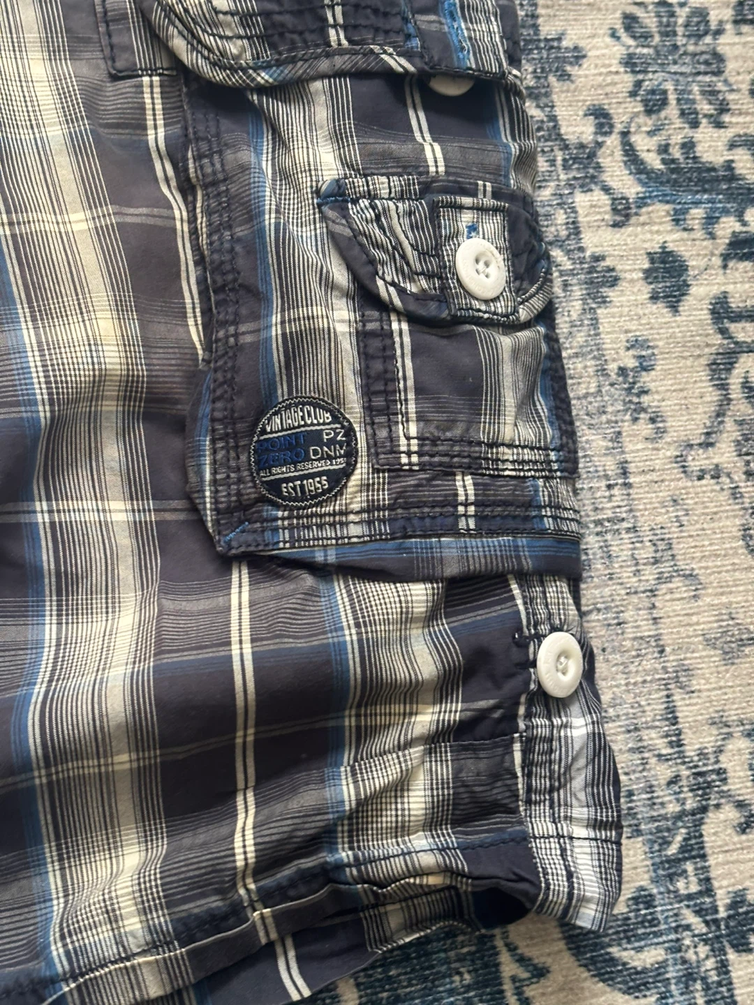 Point Zero Plaid Cargo Shorts Size 33 - photo 3