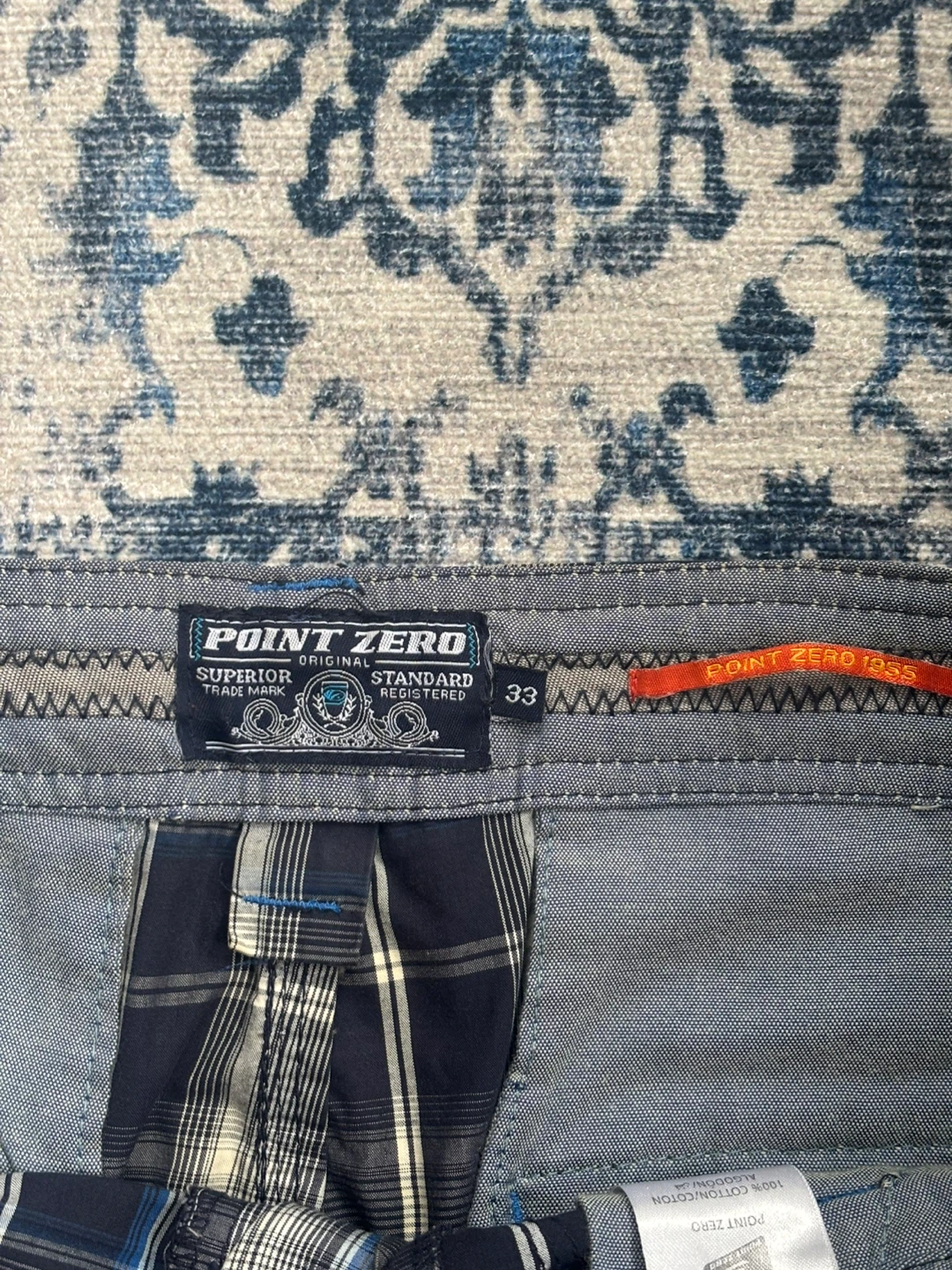 Point Zero Plaid Cargo Shorts Size 33 - photo 4