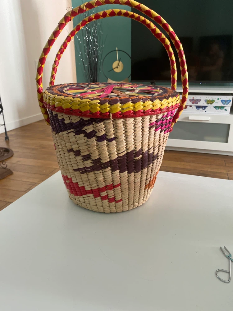 Woven Basket with Lid