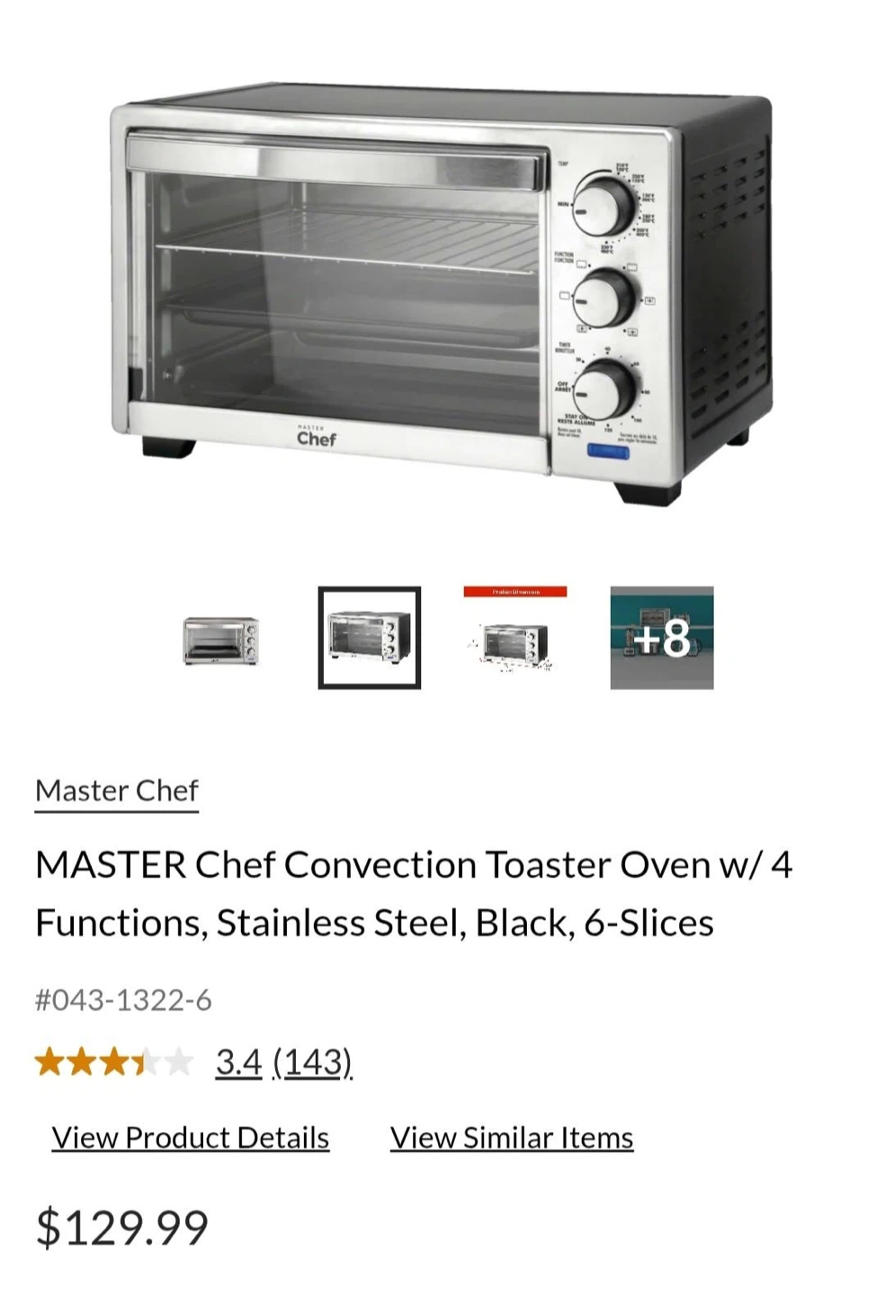 MASTER Chef Convection Toaster Oven - photo 3