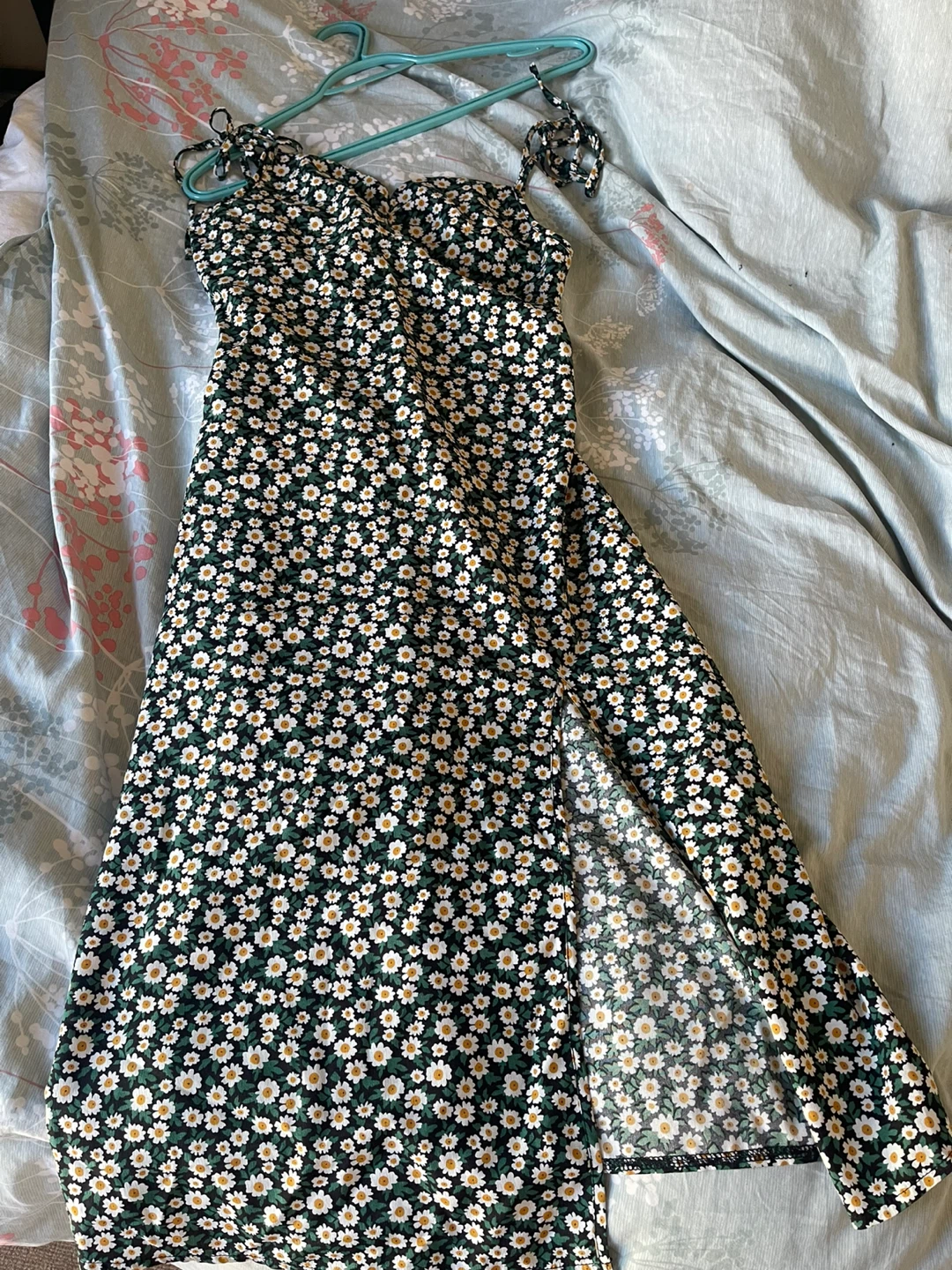 SHEIN Floral Midi Dress - Green- Size XS