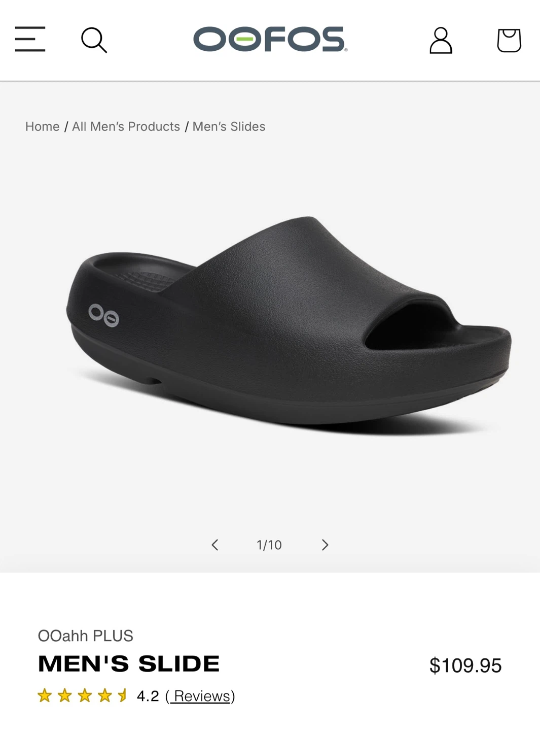 Oofos OOahh Original Slides Black