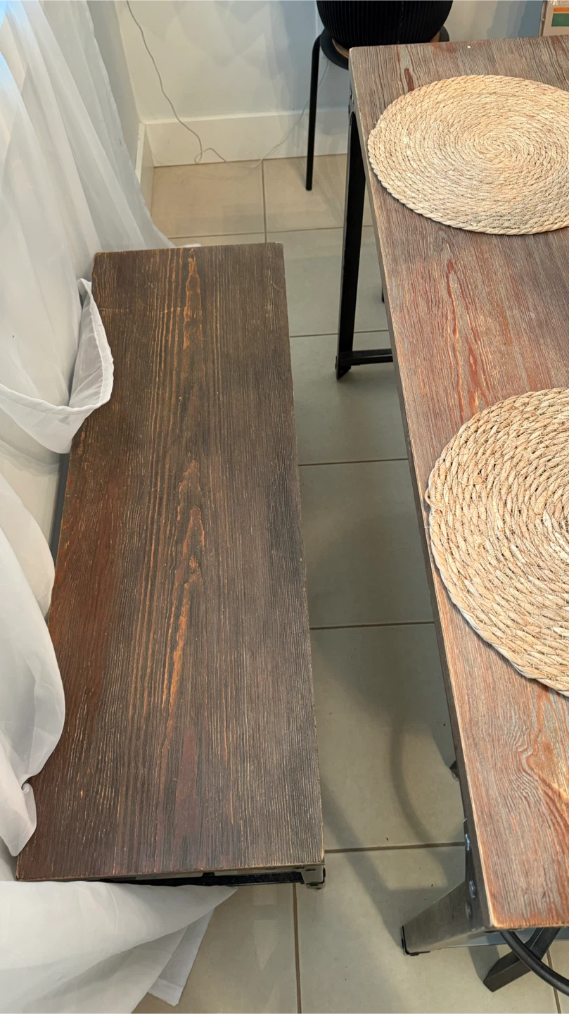 Rustic Industrial Dining Table Set with Bench - photo 3
