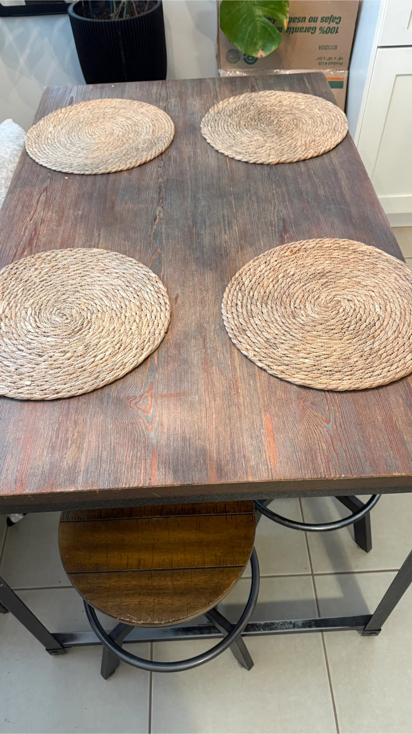 Rustic Industrial Dining Table Set with Bench - photo 5