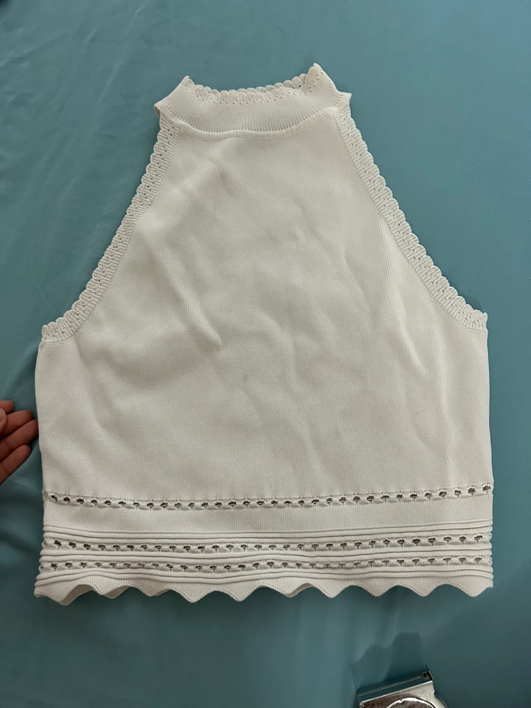 Zara White Knit Halter Top - photo 2