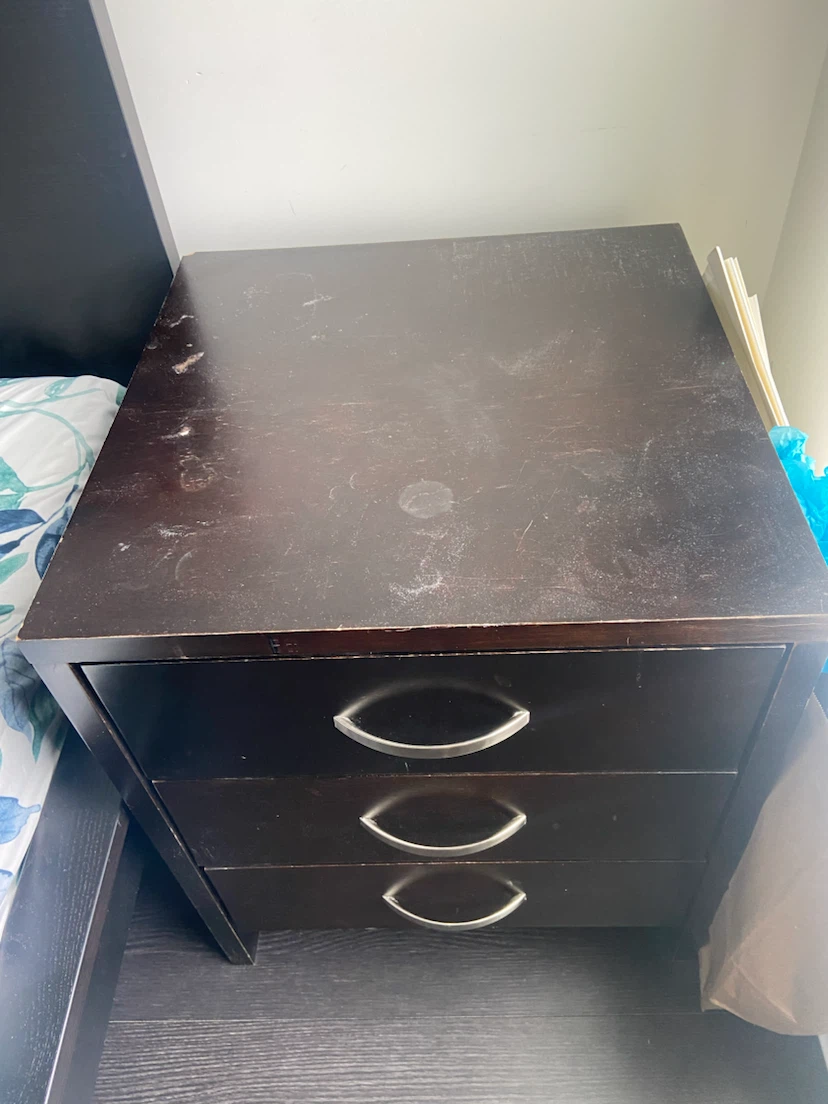Dark Brown Wooden two Nightstand