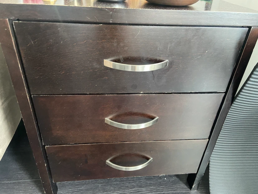 Dark Brown Wooden two Nightstand - photo 3