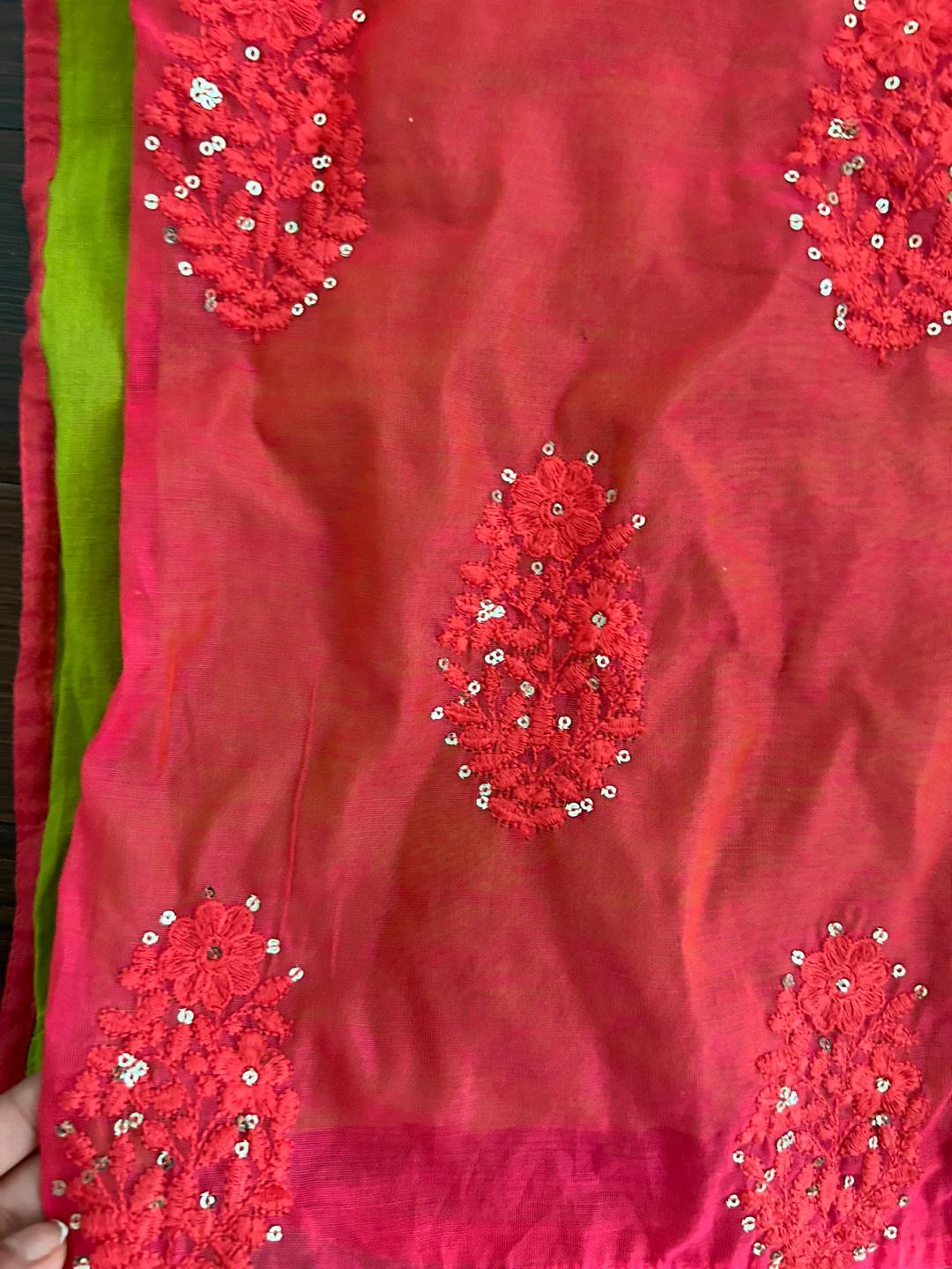 Pink Kurti and Lime Green Leggings Set - photo 5