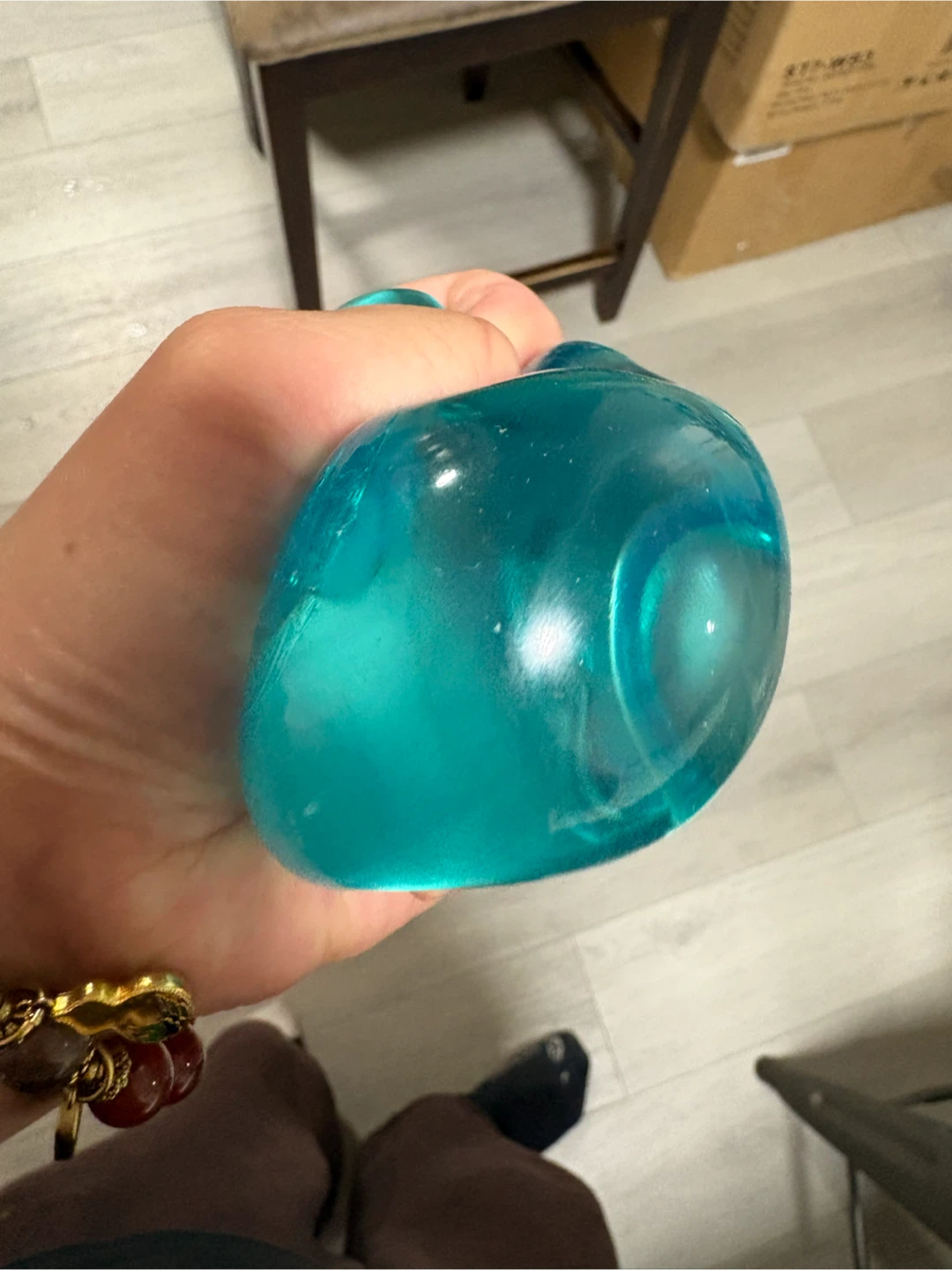 Blue gel fidget stress toy