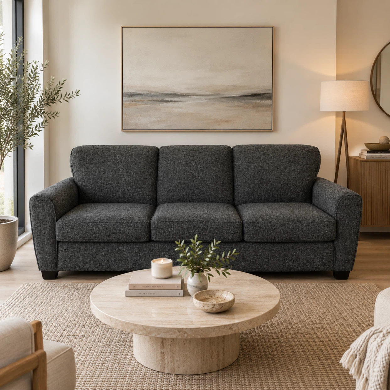 Sofa Couch Charcoal Grey
