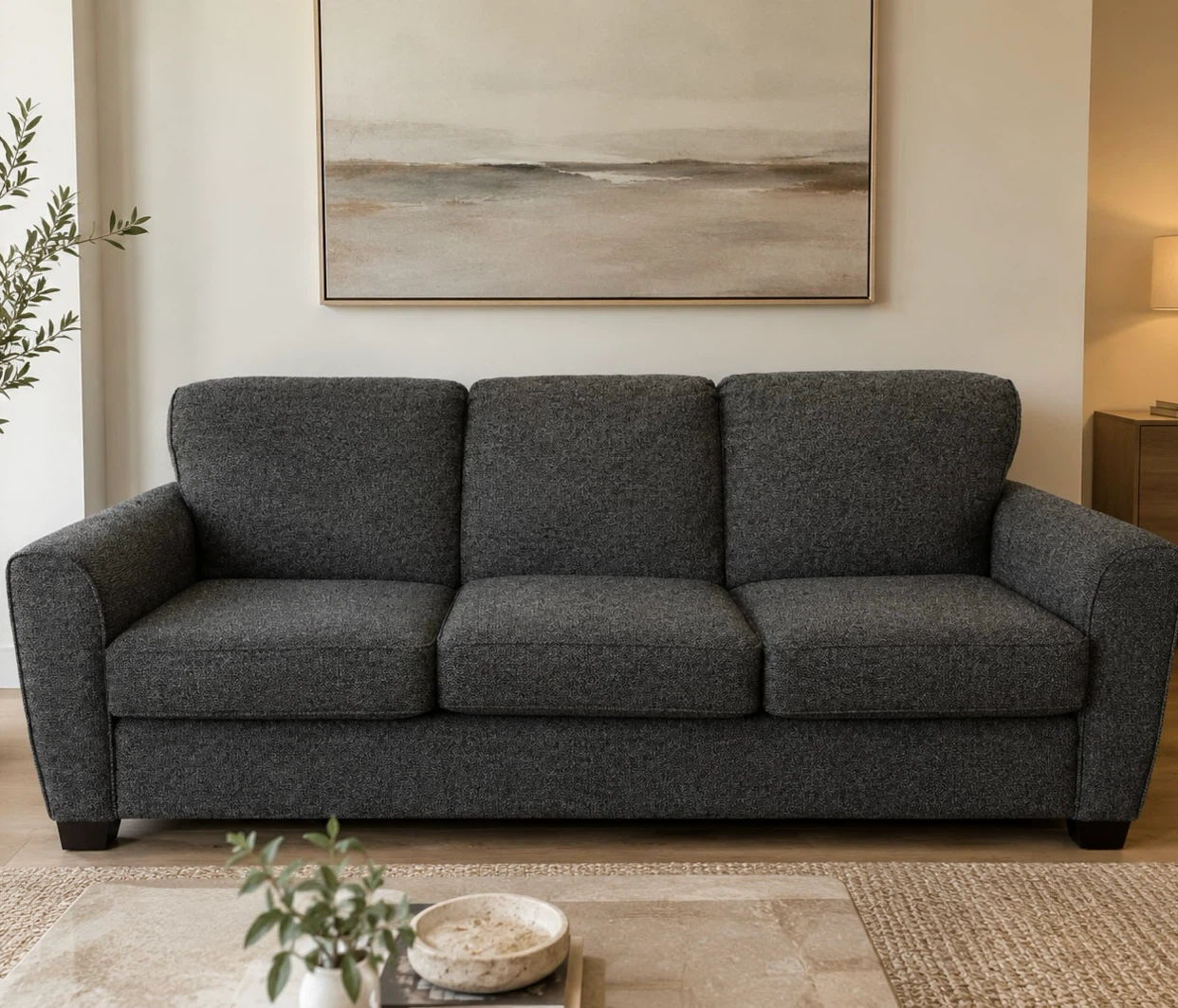 Sofa Couch Charcoal Grey - photo 2