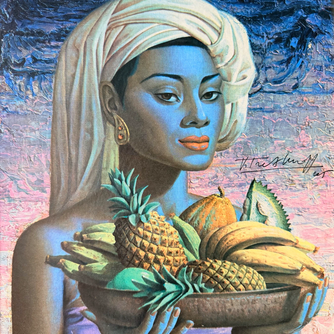Signed Vintage 1965 Tretchikoff Fruits of Bali Print - photo 2