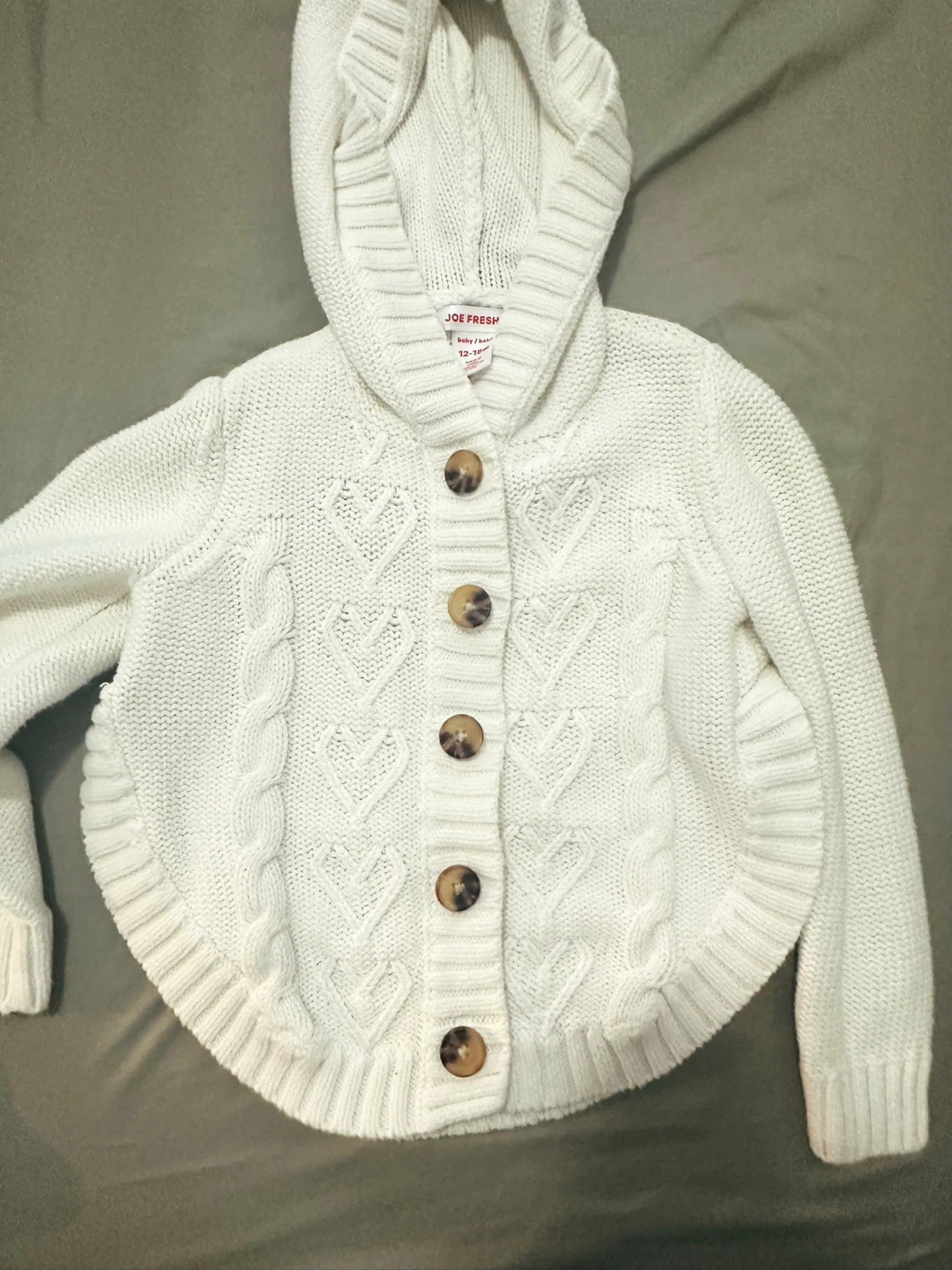 Joe Fresh White Hooded Cardigan