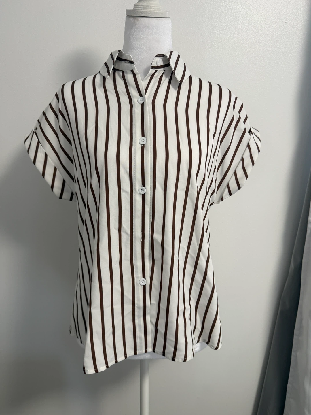 Striped button-up shirt