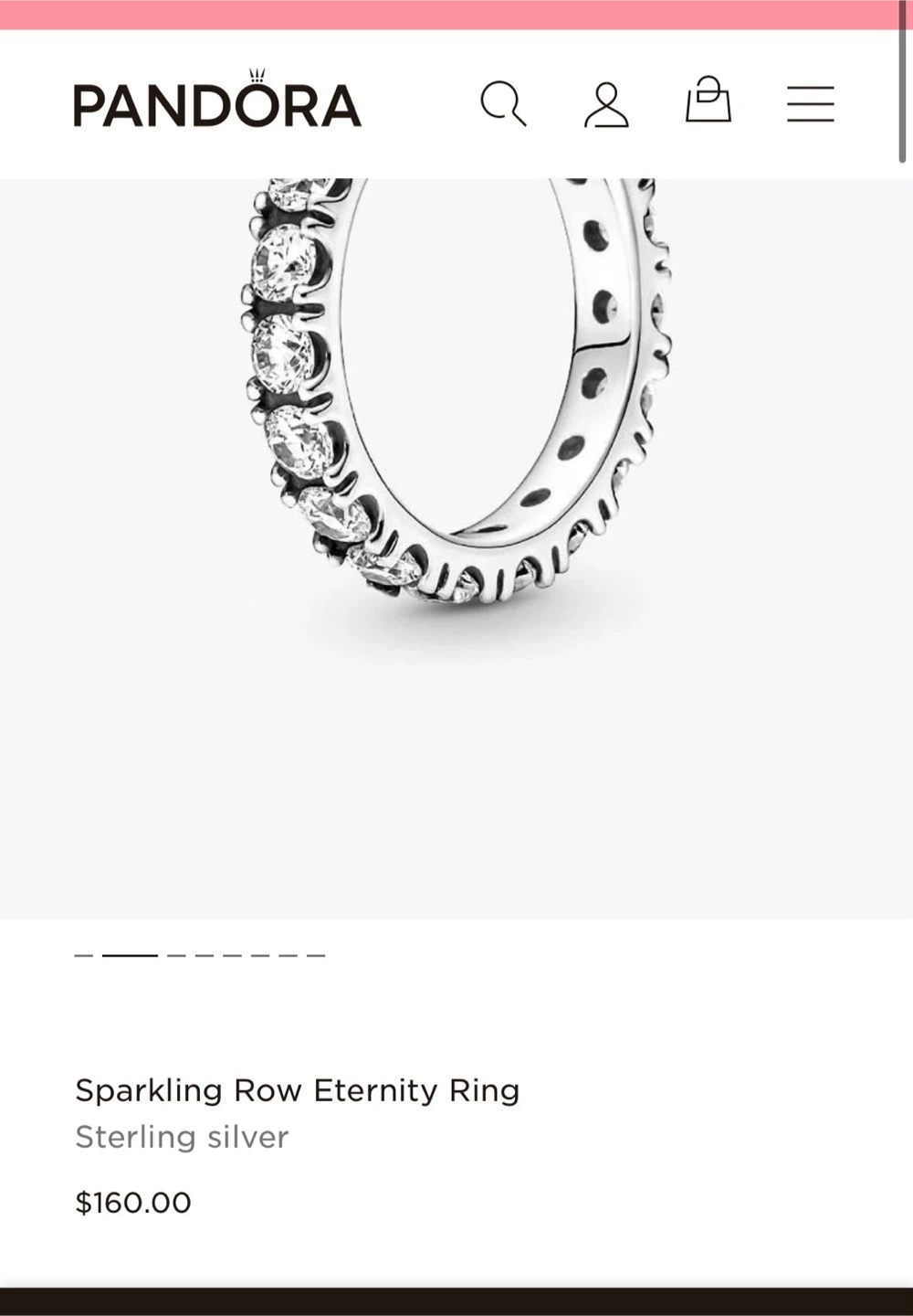 Pandora Sparkling Row Eternity Ring