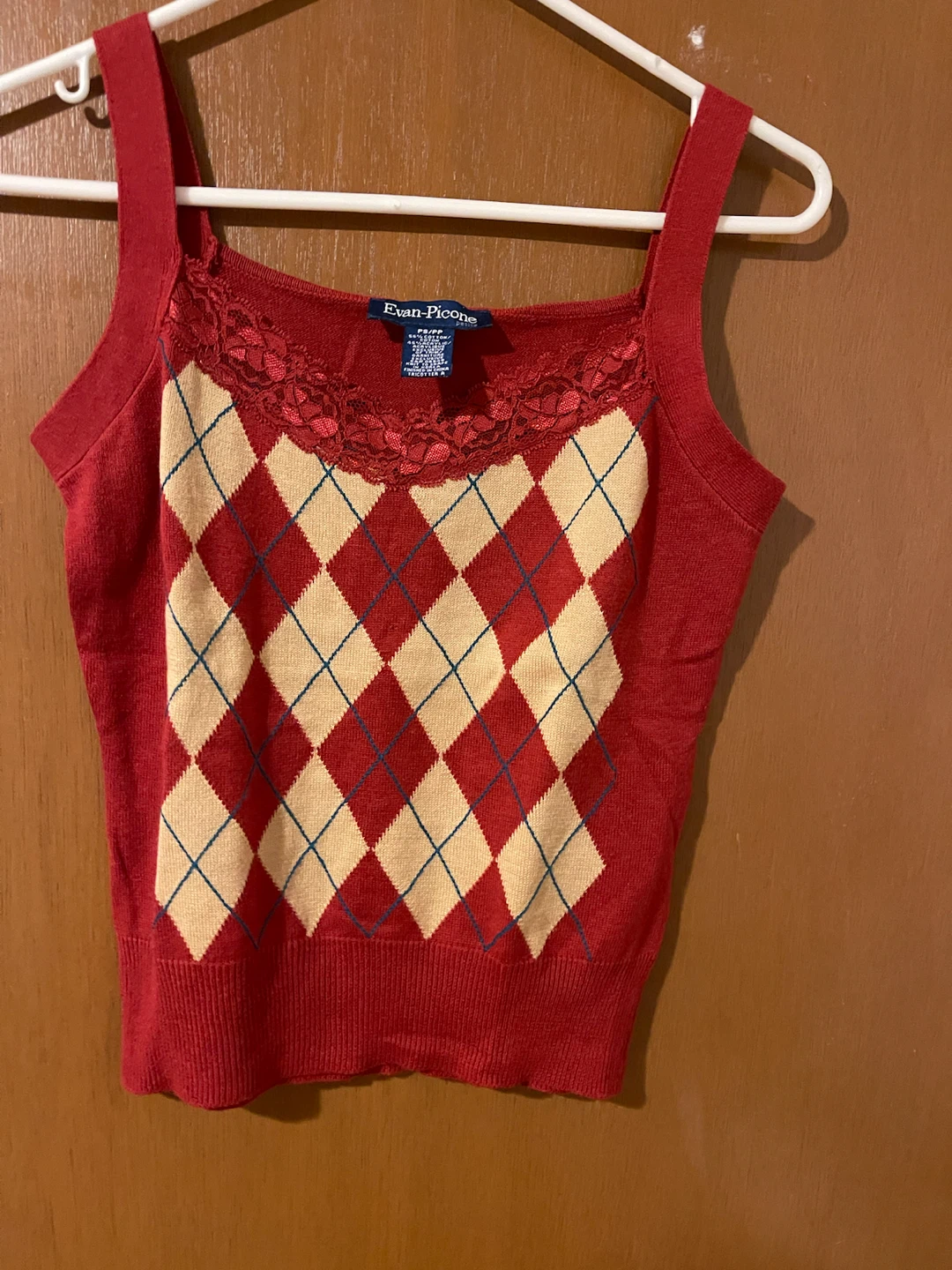 Evan-Picone Petite Argyle Tank Top