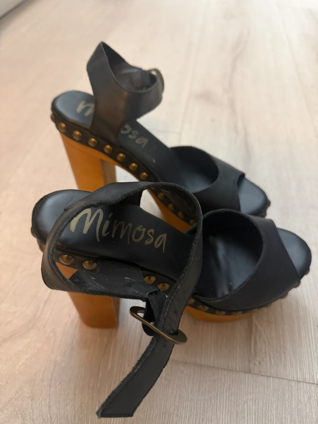 Mimosa black platform heels 6 inch