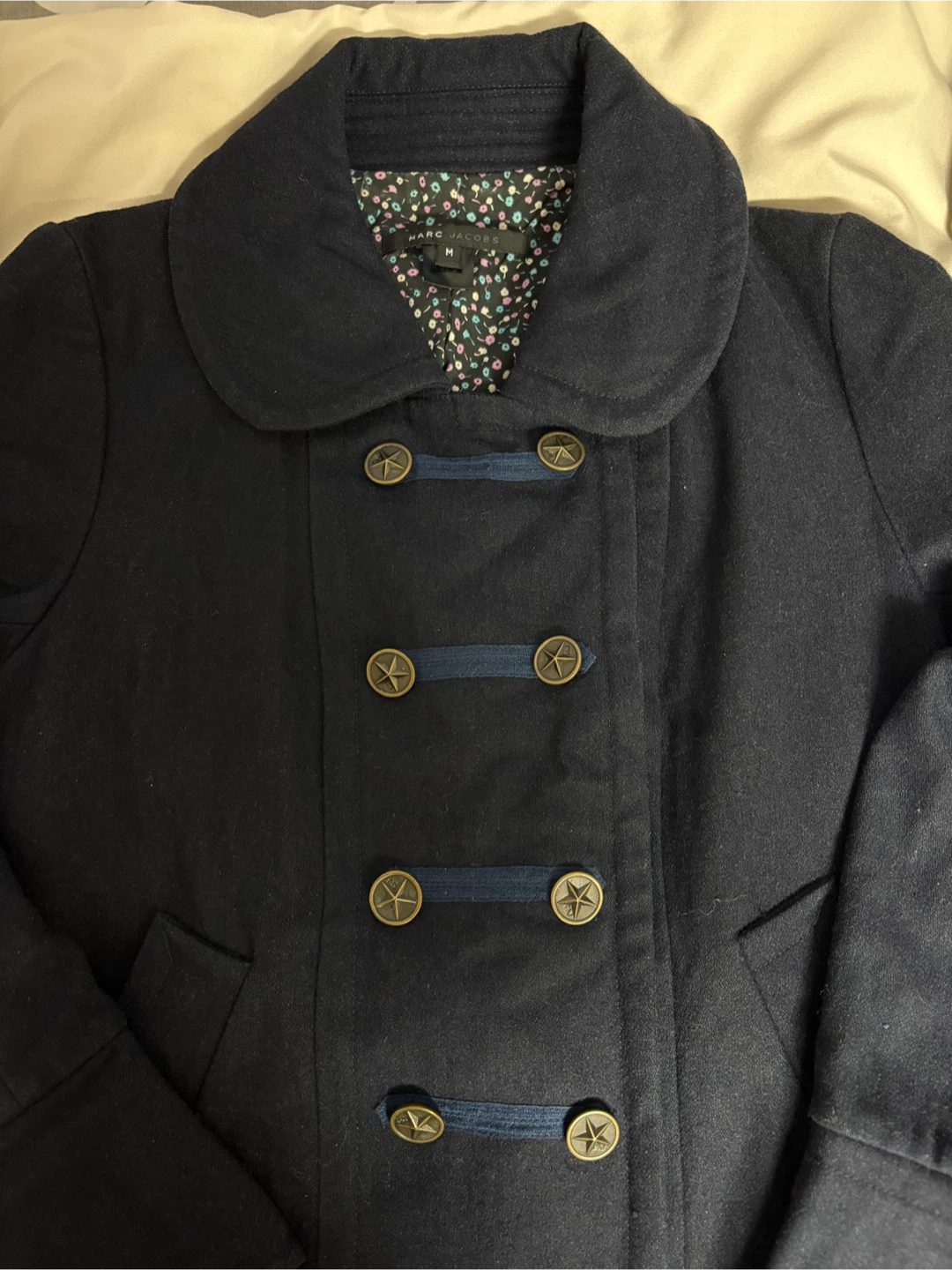 Vintage Y2K Marc Jacobs Navy Wool Peacoat