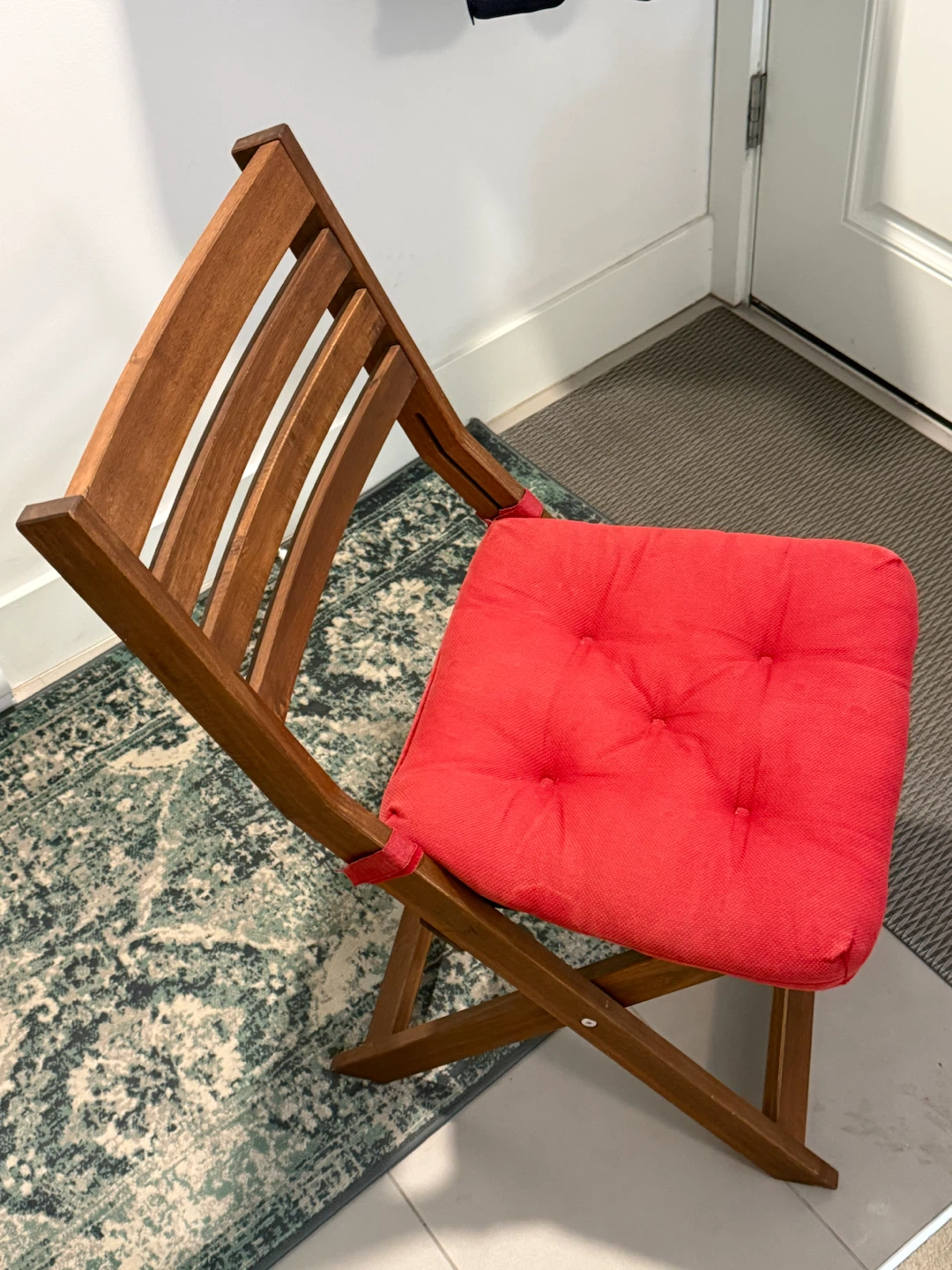 IKEA - Wooden Folding Chair with Red Cushion for Sale! - photo 2