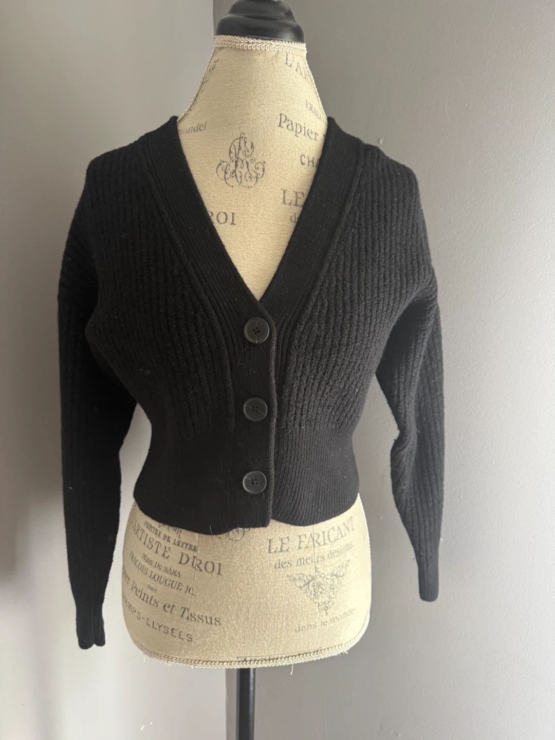 Babaton Black Button-Up Cardigan