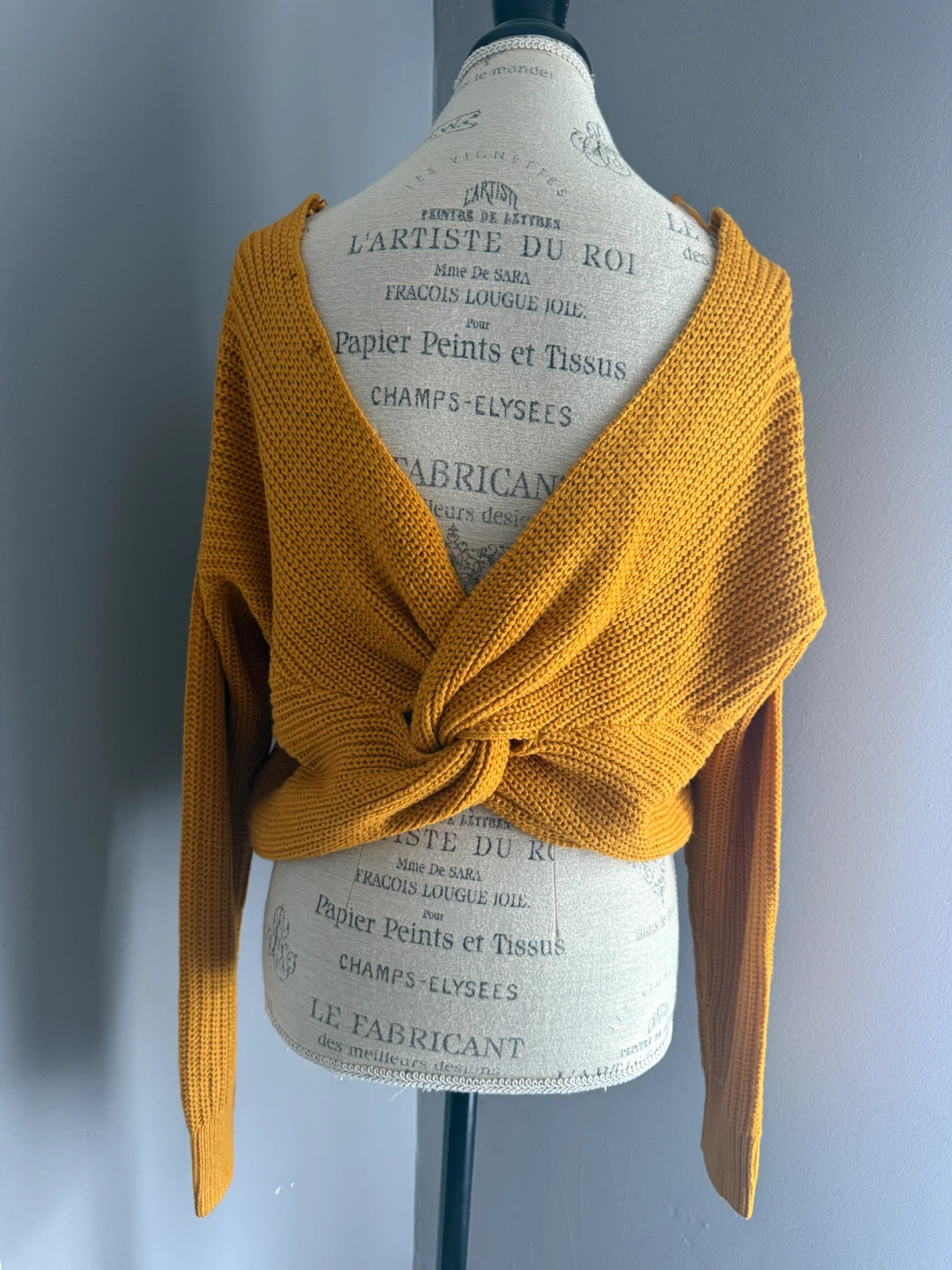 Fashion Nova Mustard Twist-Back Sweater - photo 2
