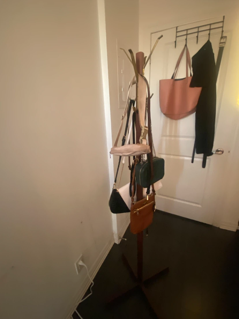 Wooden Coat Rack with Brass Hooks - photo 3