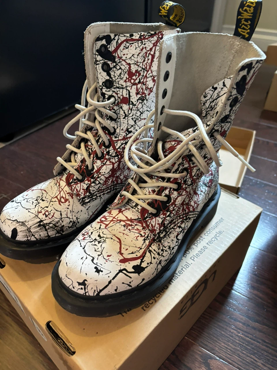 Dr. Martens 1460 Paint Splatter Boots Size 6 - photo 2