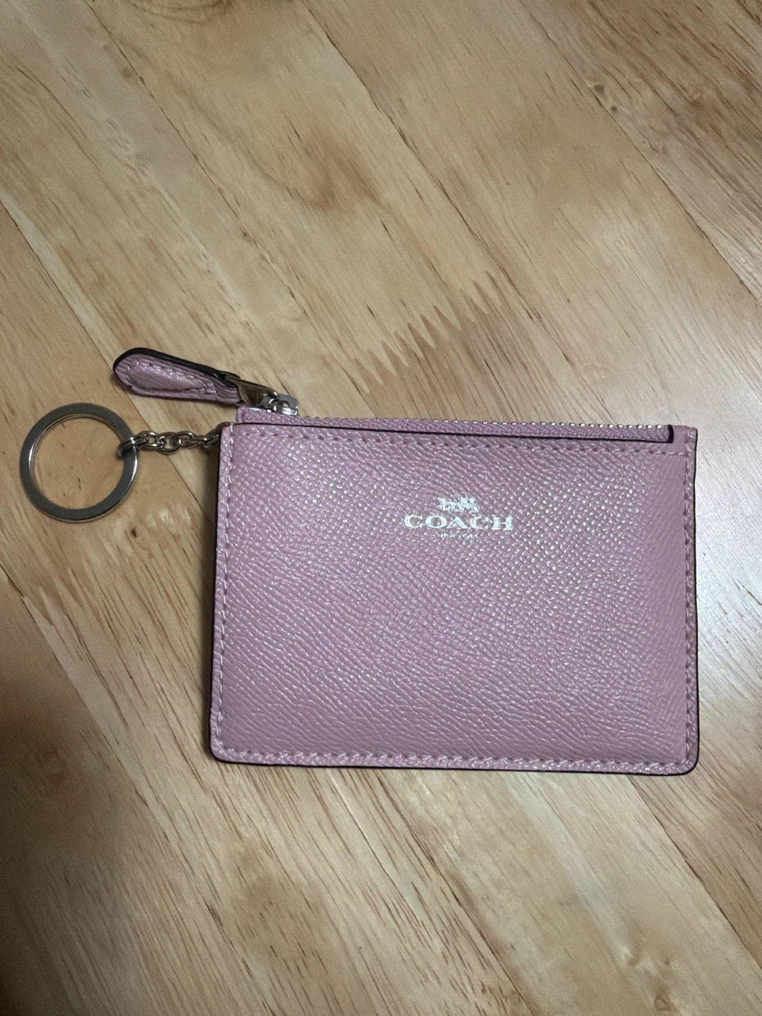 Coach light pink card holder