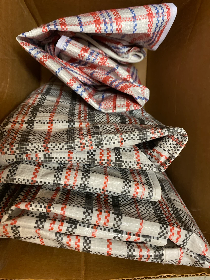 3 Big Woven Plastic Storage Bags