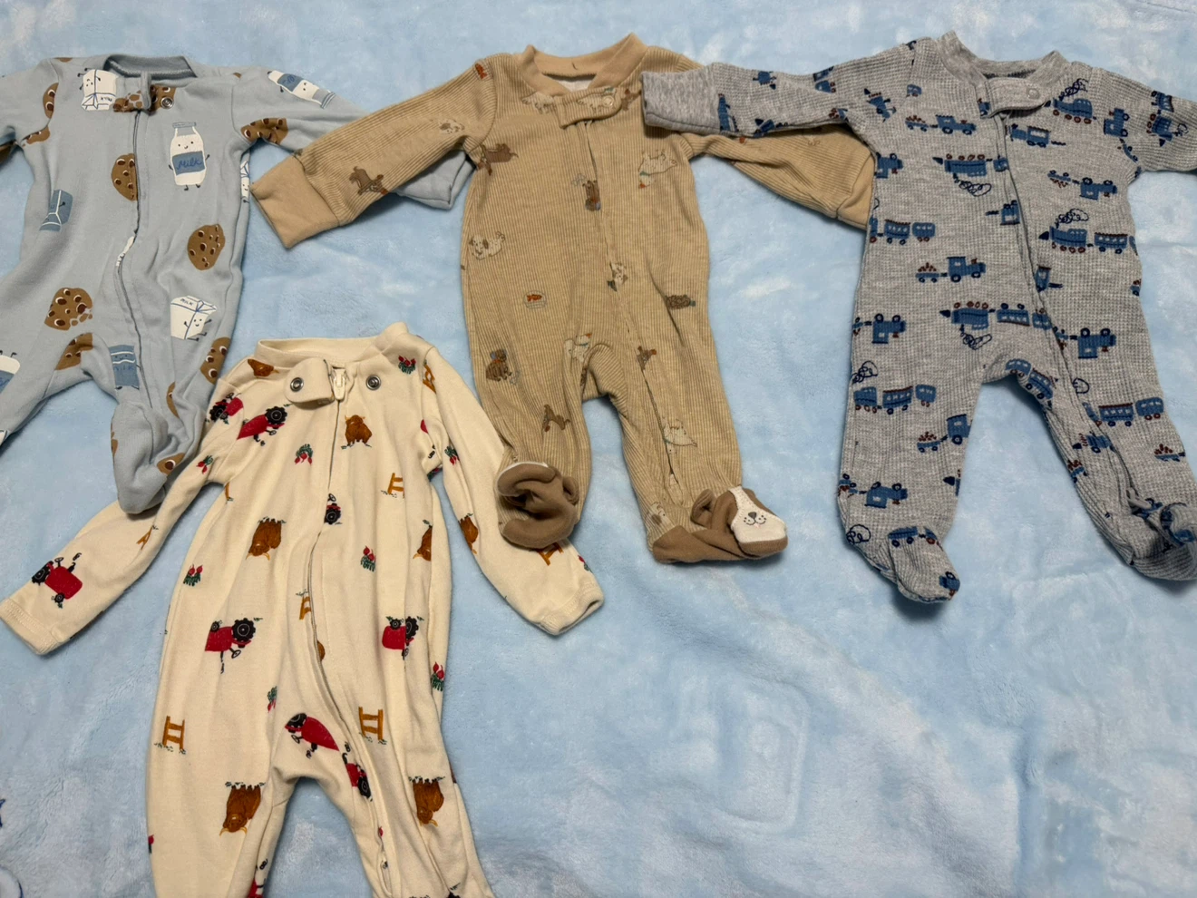Carter’s Preemie Baby Boy Sleepers – 4 Pack 💙 - photo 2