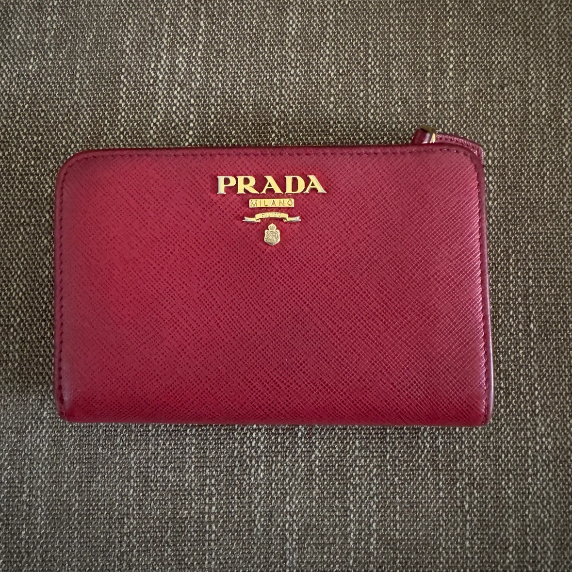 Prada Saffiano Leather Wallet Red