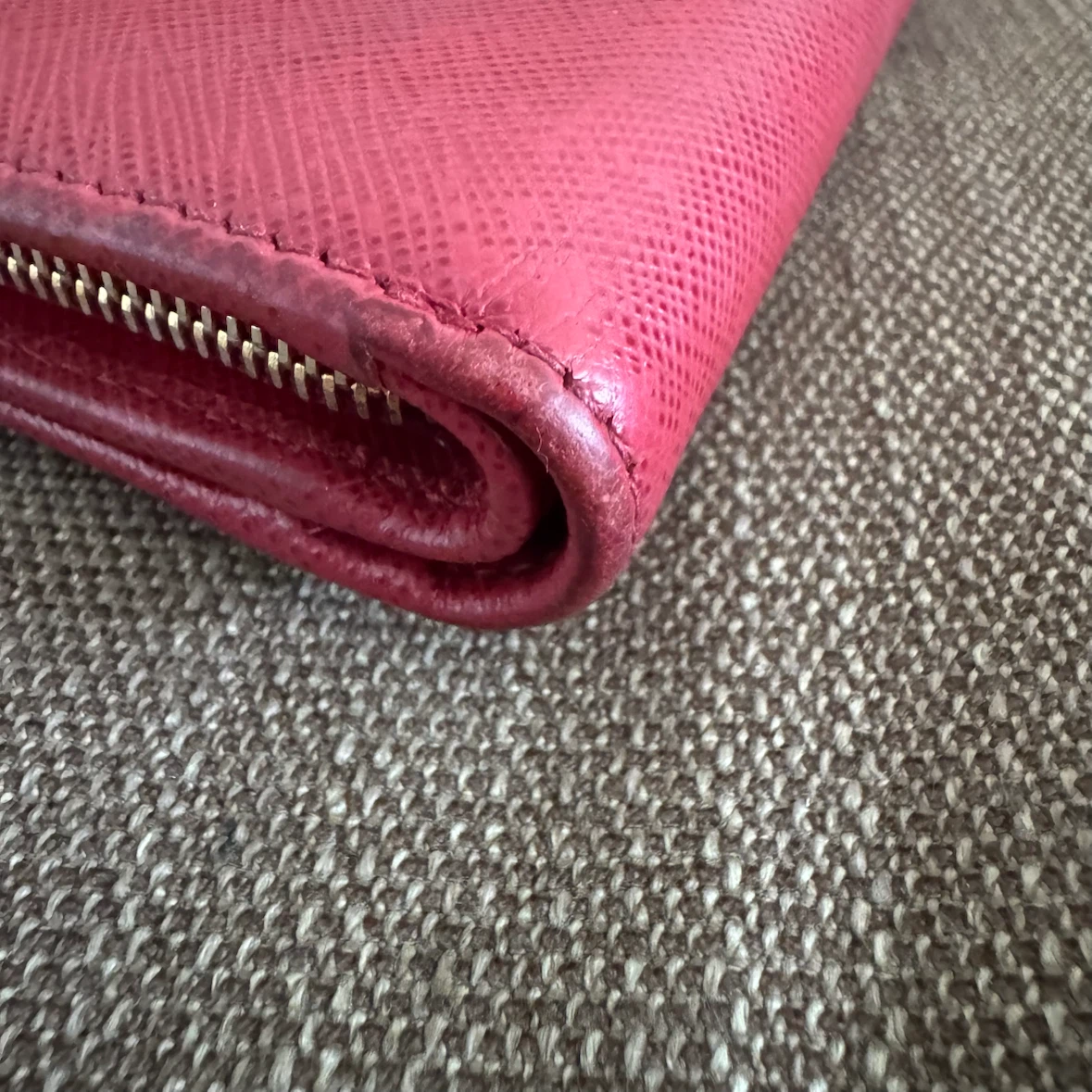 Prada Saffiano Leather Wallet Red - photo 3