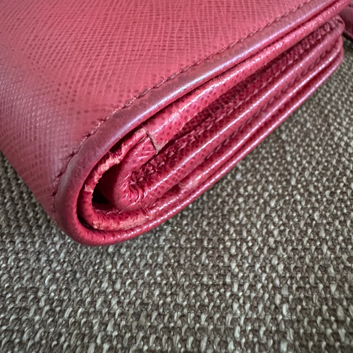 Prada Saffiano Leather Wallet Red - photo 4